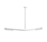 Villeroy und Boch Barre de douche avec fonction Vicare 92170568 90 x 90 cm, blanc , pour rideau, au-dessus d'angle