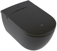 Villeroy et Boch ViClean-I100 WC-douche sans rebord V0E100R7 595x385x400mm, forme ovale, Glossy Black CeramicPlus