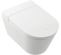 Villeroy & Boch ViClean WC douche avec siège de WC, ovale, suspendu, sans bord de chasse, 400x430x600mm, blanc Alpin CeramicPlus, V22EM101
