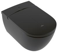 Villeroy & Boch ViClean, WC douche sans rebord avec abattant, DirectFlush, 385x 595 mm, V0E100R7, Couleur: Noir pur Ceramicplus