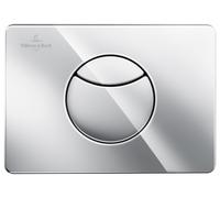 Villeroy & Boch ViConnect plaque de déclenchement pour WC, chasse d'eau à 2 quantités, 205x145x22mm, 92248561, Couleur: Chromé