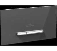 Villeroy & Boch ViConnect plaque de déclenchement pour WC, chasse d'eau à 2 quantités, 253x145x20mm, 922160RB, Couleur: Verre noir brillant