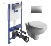 Villeroy & Boch - ViConnect Pro S pack WC Bâti Villeroy & Boch + WC Vitra Normus + Abattant softclose + Plaque chrome (VCNNORMUSRS1SP)