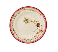 Villeroy & Boch Winter Bakery Delight Assiette petit-déjeuner "Étoile filante", 21,5 cm, Porcelaine Premium, Blanc/Rouge/Beige