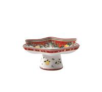 Villeroy & Boch Winter Bakery Delight Coupelle en étoile sur pied, Porcelaine Premium, Blanc/Rouge
