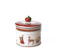 Villeroy & Boch Winter Bakery Delight Petit pot de conservation pour pâtisseries, Porcelaine Premium, Blanc/Rouge