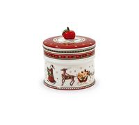 Villeroy & Boch Winter Bakery Delight Petit pot de conservation pour pâtisseries, Porcelaine Premium, Blanc/Rouge