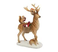 Villeroy & Boch - Winter Collage Accessoires Cerf avec Animaux de la forêt, élégante Suspension pour Le Sapin de Noël, polyrésine, Multicolore, 14,5 x 9 x 21 cm