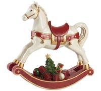 Villeroy & Boch - Winter Collage Accessoires Cheval à Bascule XL, Figure décorative Charmante pour la Table Festive, polyrésine, Multicolore, 32,8 x 10,8 x 32,5 cm