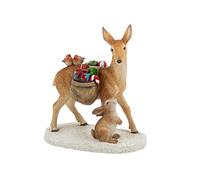 Villeroy & Boch - Winter Collage Accessoires Chevreuil avec Cadeaux, Mignonne Petite Statuette en polyrésine, Multicolore, 12,5 x 7 x 13,6 cm