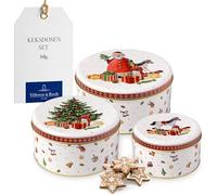 Villeroy & Boch - Winter Collage Accessoires ensemble de boîtes à biscuits, multicolore, 19,7 x 9,4 cm, 3 pcs, boîte à biscuits