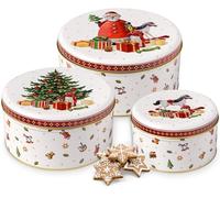 Villeroy & Boch - Winter Collage Ensemble de Boîtes à Biscuits Multicolore, Article de Noël Déco, Décoration Noël Table, Boîte de Rangement Alimentaire, Boîte à Cookies, Boîte à Bonbon, Métal