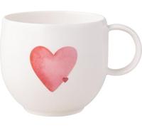Villeroy & Boch - With Love mug à anse Sending Love, porcelaine Premium, cadeau, tasse à café, mug, tasse pour le café et le thé 290 ml, résistant au lave-vaisselle et au four à micro-ondes