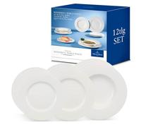 Villeroy & Boch - Wonderful World White, Ensemble de 12 assiettes, Porcelaine Fine