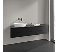 Villeroy und Boch Antao meuble sous-vasque K26110PD 160x36x50cm, plan vasque laqué couleur, laqué noir mat