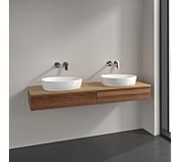 Villeroy et Boch Antao meuble sous-vasque L17011HM 160x19x50cm, plan de vasque couleur chêne miel, noyer chaud, avec éclairage