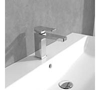 Villeroy et Boch Architectura Mitigeur lavabo carré TVW12500100061 avec garniture de vidage, chromé