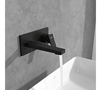 Villeroy et Boch Architectura Square kit de montage final TVW125003000K5 mitigeur lavabo , avec push-open garniture de vidange , noir mat