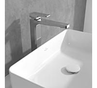Villeroy und Boch Architectura Square mitigeur lavabo TVW12500200061 augmenté, avec push open garniture de vidange , chromé