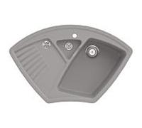Villeroy und Boch Arena évier d'angle 672901KD garniture de vidange , fonctionnement manuel, restes de bol, Fossil