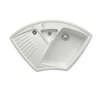 Villeroy und Boch Arena évier d'angle d'angle 672902SM garniture de vidange , actionnement excentrique, restes de cuvette, vapeur