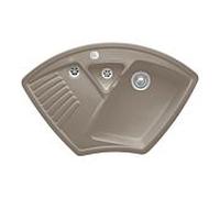 Villeroy und Boch Arena évier d'angle d'angle 672902TR garniture de vidange , fonctionnement excentrique, bac à restes, Bois