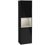 Villeroy und Boch armoire Finion G460HHPH 41.8x151.6cm, gauche, émotion, étagère Sand Matt Lacquer , Glossy Black Lacquer