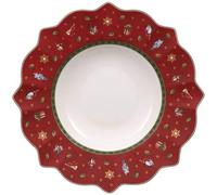 Villeroy & Boch - Toy's Delight Assiette Creuse Rouge et Blanc, Compatible Micro-Ondes, Vaisselle, Bol, Soupe, Ceramique, Article De Noël, Porcelaine Haut De Gamme
