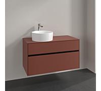 Villeroy und Boch Collaro meuble sous-vasque C039B0AH 100x54,8x50cm, meuble sous-vasque à gauche, éclairage LED 7,3 W, bordeaux