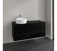 Villeroy und Boch Collaro meuble sous-vasque C042B0AB 120x54,8x50cm, meuble sous-vasque à gauche, éclairage LED 8,8 W, chêne noir