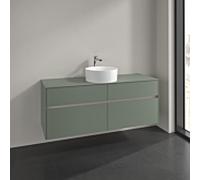 Villeroy und Boch Collaro meuble sous-vasque C04500AF 140x54,8x50cm, lavabo au milieu, vert tendre