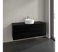 Villeroy und Boch Collaro meuble sous-vasque C045B0AB 140x54,8x50cm, vasque au milieu, éclairage LED 10,4 W, chêne noir