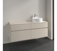 Villeroy und Boch Collaro meuble sous-vasque C047B0VN 140x54,8x50cm, meuble sous-vasque à droite, éclairage LED 10,4W, gris cachemire