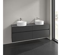 Villeroy und Boch Collaro meuble sous-vasque C052B0VR 160x54,8x50cm, pour 2 Waschtische , avec éclairage LED, graphite