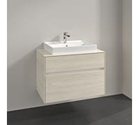 Villeroy und Boch Collaro meuble sous-vasque C08000AA 80x54,8x50cm, vasque au milieu, chêne blanc