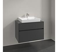 Villeroy und Boch Collaro meuble sous-vasque C08000VR 80x54,8x50cm, lavabo au milieu, graphite