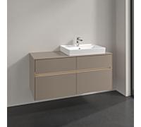 Villeroy und Boch Collaro meuble sous-vasque C083B0VM 120x54,8x50cm, meuble sous-vasque à droite, éclairage LED 8,8 W, taupe