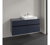 Villeroy und Boch Collaro meuble sous-vasque C086B0VQ 140x54,8x50cm, meuble sous-vasque à droite, éclairage LED 10,4W, bleu marine