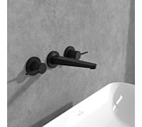 Villeroy & Boch V&B Robinet de lavabo 3 trous Conum sans garniture, montage mural, noir mat Quantité:1