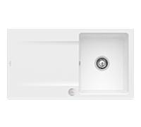 Villeroy und Boch évier à chasse d'eau 33352FRW avec garniture de vidage et actionnement excentrique, Stone White