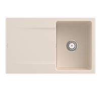Villeroy und Boch Evier affleurant 33341FFU avec garniture de vidage et commande manuelle, ivoire