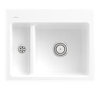 Villeroy und Boch Subway évier 67801FRW avec garniture de vidage et commande manuelle, White Stone