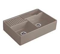 Villeroy et Boch évier double cuve 632392TR garniture de vidange , actionnement excentrique, restes de cuve, Bois