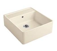Villeroy et Boch évier simple cuve 632062FU garniture de vidange , actionnement excentrique, kit de fixation, ivoire