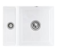 Villeroy und Boch évier sous plan 675802KG avec garniture de vidage et actionnement excentrique, Blanc Neige