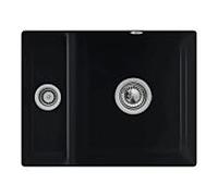Villeroy und Boch évier sous plan 675802S5 avec garniture de vidage et actionnement excentrique, Ébène
