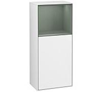 Villeroy et Boch Finion armoire côté F510GMGF 41.8x93.6x27cm, droite, haut plateau mat olive, laque blanc brillant