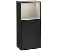 Villeroy und Boch Finion armoire côté F520HHPD 41,8 cm, à gauche, la station de charge, une étagère Sand Matt Lacquer , vernis noir mat