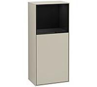 Villeroy et Boch Finion armoire côté G510PHHH 41.8x93.6cm, droit, émotion, étagère au- dessus noir brillant, Sand Matt Lacquer
