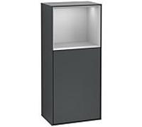 Villeroy et Boch Finion armoire latérale F520GJHG 41.8cm, à gauche, la station de charge, une étagère gris mat Laque, minuit Blue Matt Lacquer